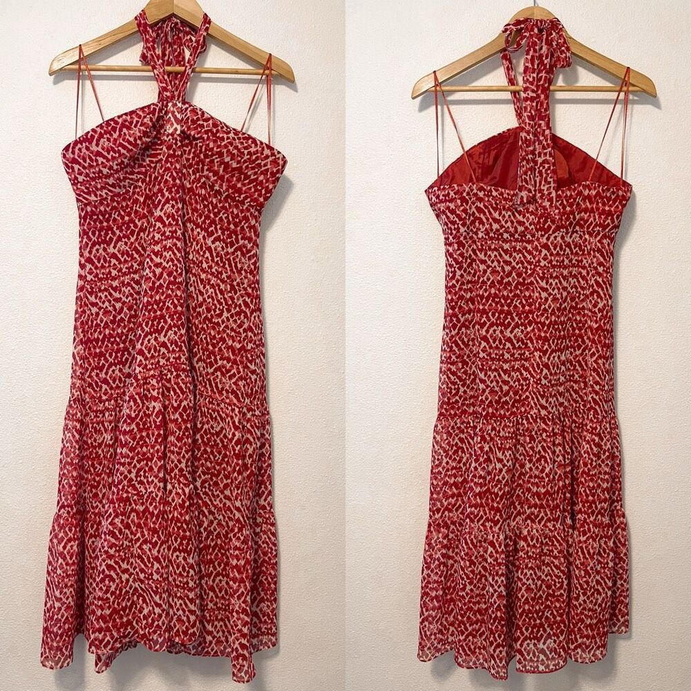 Vintage Y2K‎ Evan Picone Red Patterned Halter Dress 14